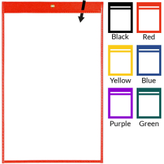 Rigid-Vinyl Sewn Pocket - 11" x 17" - Color - Open Short