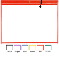 Rigid-Vinyl Sewn Pocket - 12" x 18" - Open Long