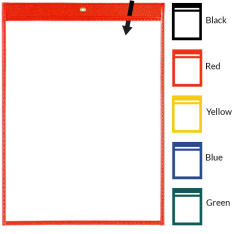 Rigid-Vinyl Sewn Pocket - 12" x 18" - Open Short