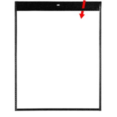 Black Rigid-Vinyl Sewn Pocket - 12" x 15" - Open Short