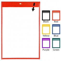 Rigid-Vinyl Sewn Pocket - 9" x 12" - Open Short - Stock Colors