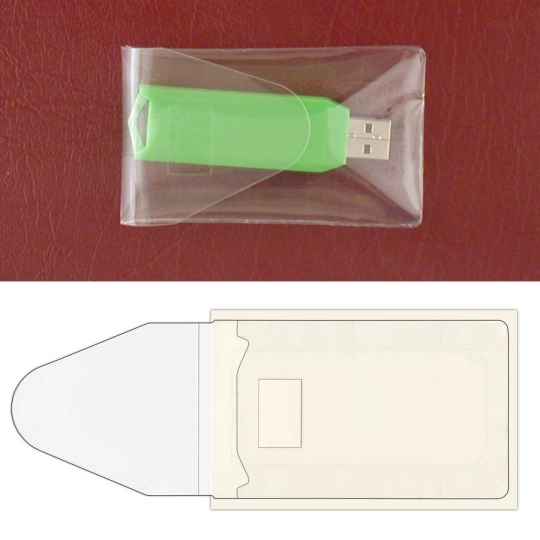 10 Pack Flash Drive Peel-and-Stick Pocket with Flap STB788FFLASH10 StoreSMART 