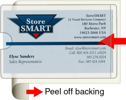 Peel & Stick Business Card Holder with Thumb Notch - 2 3/8" x 3 3/4"