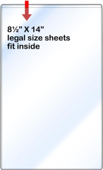 Non-Adhesive Pocket - Legal size - Open Short - 8 &frac12;" x 14"