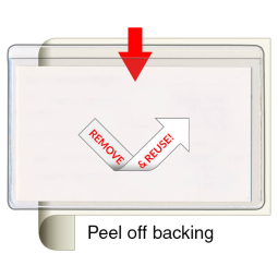 Remove & Reuse Peel & Stick Pocket - Business Card - Open Long - 2 1/16" x 3 7/16"