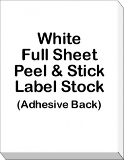 Full Sheet Label Stock - 8&frac12;" x 11" - 100 sheets per Box