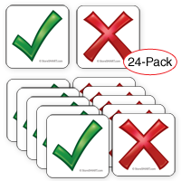 Checkmark and X Magnets 24-Pack - 1 1/4" x 1 1/4"