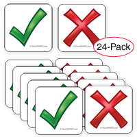 Checkmark and X Magnets 24-Pack - 1 1/4" x 1 1/4"