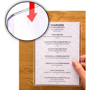 Rigid+Plastic+Menu+Holders+-+Open+Short+-+4%22+x+6%22