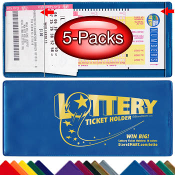 LTJEL StoreSMART® Jelly Bean Collection Lotto Ticket Holders 5-Pack Plastic 