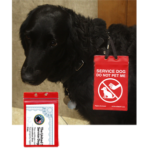 Service Dog Paper Holder with Lanyard - 2-Pack