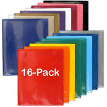 16-pack LX Folders Rainbow Colors - Our plastic folders make paper folders obsolete!