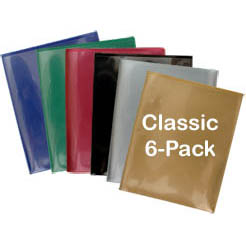 6-pack LX Folders Assorted: 1 each Classic Colors