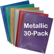 30-pack LX Folders Assorted: 5 each Metallic Colors