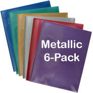 6-pack LX Folders Assorted: 1 each Metallic Colors