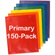 150-pack LX Folders Assorted: 25 each Primary Colors - SALE!