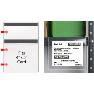 Bookshelf Card Holder - Peel & Stick - Aggressive Adhesive - Holds a 4" x 5" Title Card