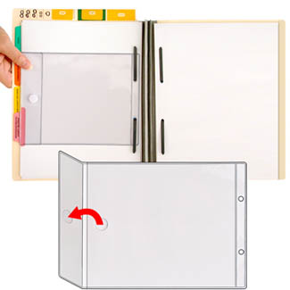 Fastener File Folder Pocket with Velcro Closure - 6 1/2" x 8 1/2"