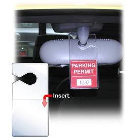 Pocket Hanger for Parking Passes and Permits - Holds 3" x 3 1/2" - 8 Gauge Vinyl