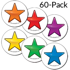 Star Magnets - 1 &frac14;" Circles - 60-Pack