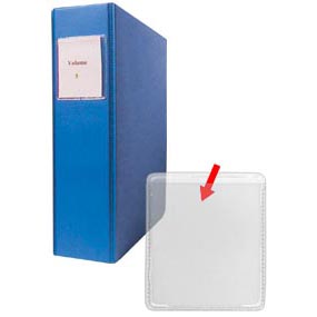 Peel & Stick Pocket - Spine/Shelf Pocket - Open Short - 2 1/8" x 2 3/8" (for 2" binders)