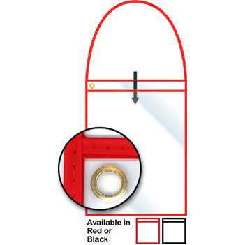 Sturdy-Rigid+Shop+Ticket+Holder+with+18%22+Hanging+Strap+-+Single+Pocket+-+Holds+9%22+x+12%22+Paper