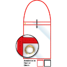 Sturdy-Rigid Shop Ticket Holder with 18" Hanging Strap - Single Pocket - Holds 9" x 12" Paper