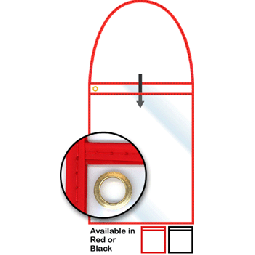 Sturdy-Rigid Shop Ticket Holder with 18" Hanging Strap - Single Pocket - Holds 9" x 12" Paper