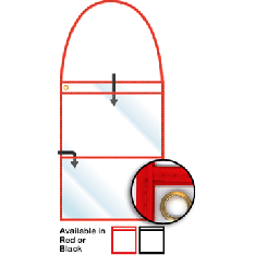 Sturdy-Rigid Shop Ticket Holder with 18" Hanging Strap - Double Pocket