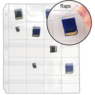 20-Pocket+Binder+Page+with+Flaps+-+For+Memory+Cards%2C+Slides%2C+Coins+and+More%21