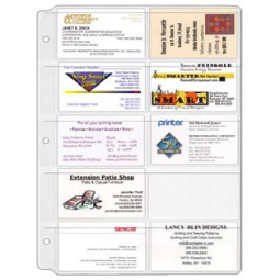 Business Card Page for 3-Ring Binder: 10 Pockets