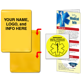 Yellow Dot Compact Pocket w/ Sticker - Custom Print