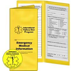 Yellow Dot Folding Pocket w/ Sticker