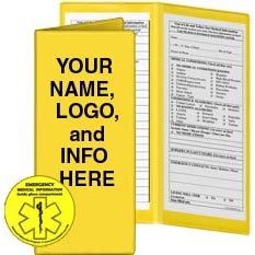Yellow Dot Folding Pocket w/ Sticker - Custom Print