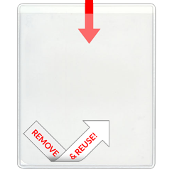 Remove & Reuse Peel & Stick Pocket - Kanban / Polaroid - Open Short - 3 1/2" x 4 1/4"