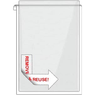 Remove & Reuse-Peel & Stick Pocket: 6       x 9       - Open Long Side