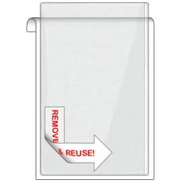 Remove & Reuse-Peel & Stick Pocket: 5  1/8  x 8  1/8  - Open Long Side