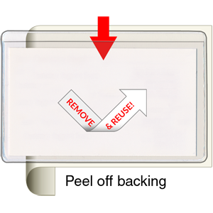 Remove & Reuse Peel & Stick Pocket - Business Card - Open Long - 2 1/16" x 3 7/16"