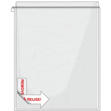 Remove & Reuse - Peel & Stick Pocket - 8 &frac12;" x 11" - Open Long Side