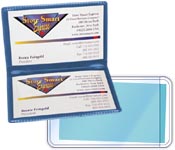Plastic pockets with business cards