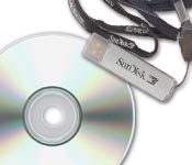 A CD and a flash drive