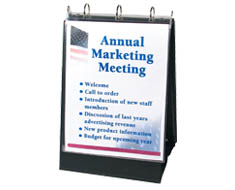 A vertical flip chart binder