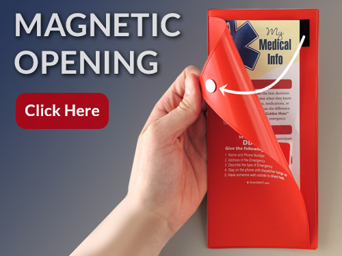 Magnetic Easy Open Vial of Life 5-Pack Red Magnetic Back StoreSMART VOLMCP502MB-R-5 