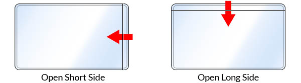 Open short side or open long side