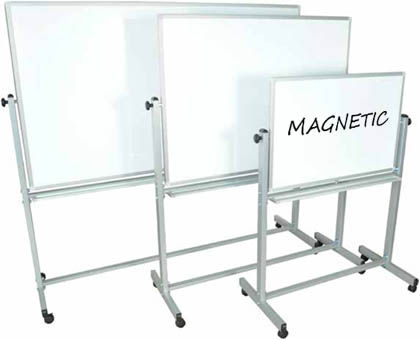 Three whiteboards on stands
